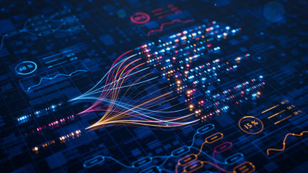 Business technology consulting concept with a digital network interface