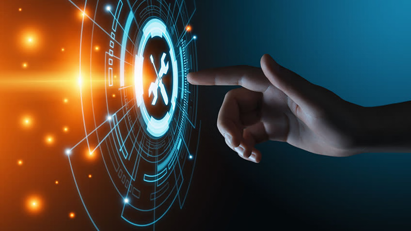 Technical skills and AI implementation concept on a digital screen