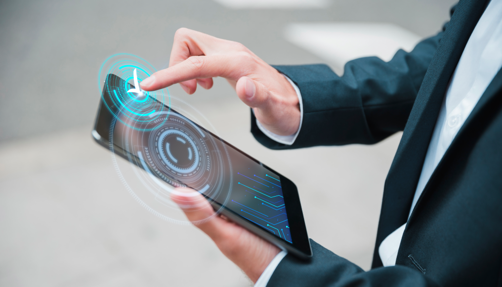 Business quality control concept with a digital checklist interface